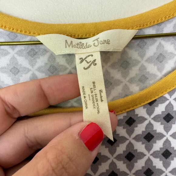 Matilda Jane Women's Make Believe Starstruck Raglan Tunic Blouse Top Size LARGE - Picture 2 of 8